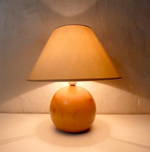 Lampe de Bureau en Bois tourné design IMT Italy Vintage