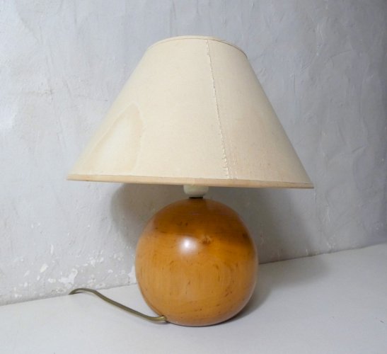 Lampe de Bureau en Bois tourné design IMT Italy Vintage