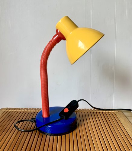 Lampe de bureau vintage 80s multicolore color block