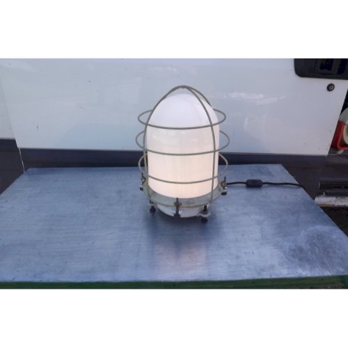 Lampe de Marine metal et Opaline blanche