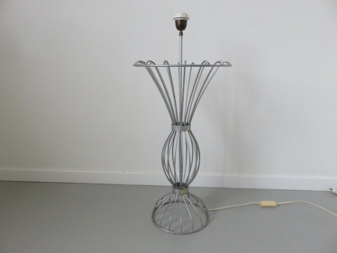 LAMPE DE SOL, DE PARQUET, GRANDE LAMPE  KOSTKA  EN METAL GALVANISE ANNEES 80 