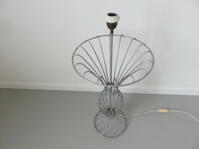 LAMPE DE SOL, DE PARQUET, GRANDE LAMPE  KOSTKA  EN METAL GALVANISE ANNEES 80 