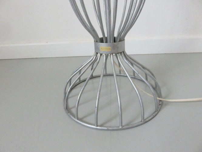 LAMPE DE SOL, DE PARQUET, GRANDE LAMPE  KOSTKA  EN METAL GALVANISE ANNEES 80 