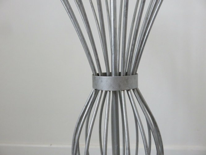 LAMPE DE SOL, DE PARQUET, GRANDE LAMPE  KOSTKA  EN METAL GALVANISE ANNEES 80 