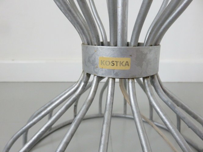 LAMPE DE SOL, DE PARQUET, GRANDE LAMPE  KOSTKA  EN METAL GALVANISE ANNEES 80 