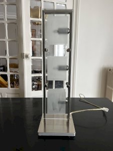 chrome and glass table lamp
