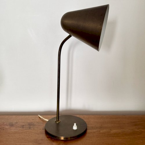 Lampe de table par Jacques Biny 1950 métal doré M4043