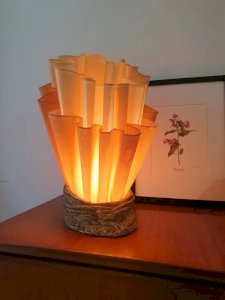 Lampe drapée Jannalights années 70