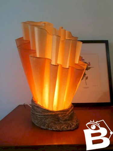 Lampe drapée Jannalights années 70