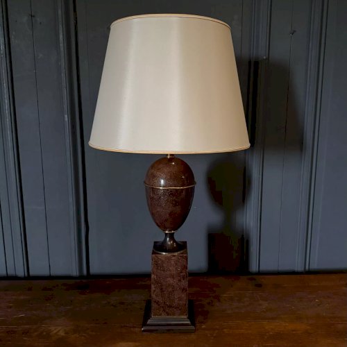 Lampe effet marbré avec son abat-jour 1980 sur pied douche L8820