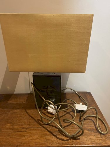 lampe en acier et laiton années 70