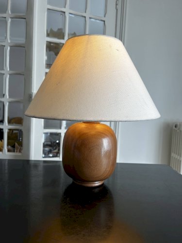 lampe en bois massif années  1960