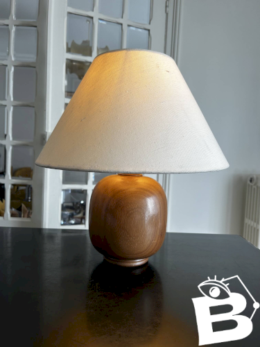 lampe en bois massif années  1960