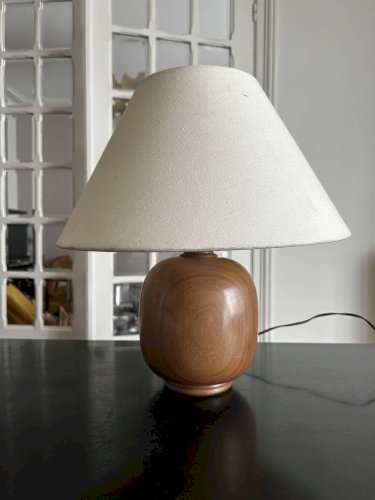 lampe en bois massif années  1960