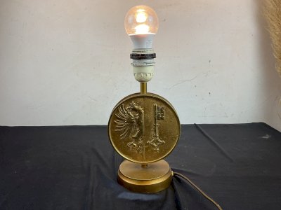 Lampe en bronze trophée patinage artistique et de danse Genève . Bronze Signée