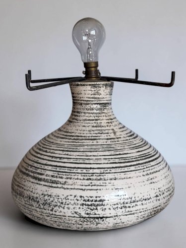 Lampe en céramique Accolay, France, 1970s