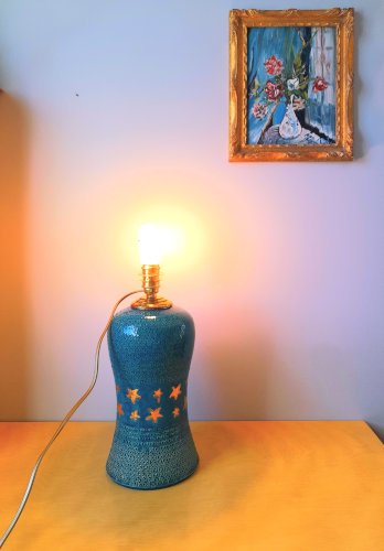 Lampe en céramique Étoilée A.Rousset 1950