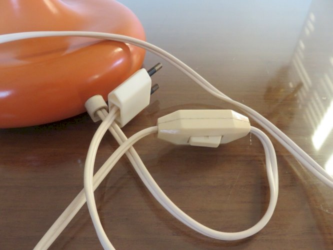 LAMPE EN CERAMIQUE ORANGE ANNEES 60 70 VINTAGE