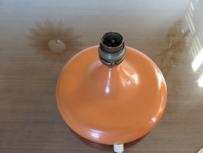 LAMPE EN CERAMIQUE ORANGE ANNEES 60 70 VINTAGE