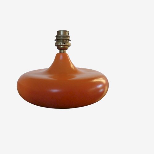 LAMPE EN CERAMIQUE ORANGE ANNEES 60 70 VINTAGE