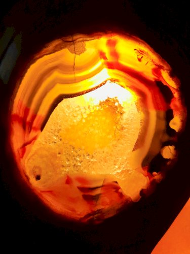 Lampe en céramique, tranche d agate 1970