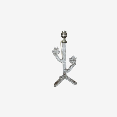 LAMPE EN CRISTAL STYLE ART DECO ARBRE ET OISEAUX ANNEES 30 40 VINTAGE