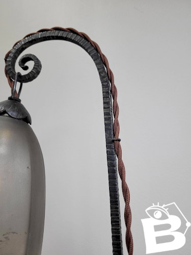 Lampe en fer forgé début XXe