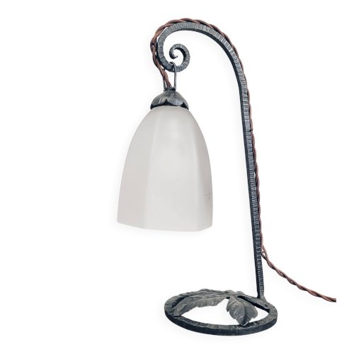 Lampe en fer forgé début XXe