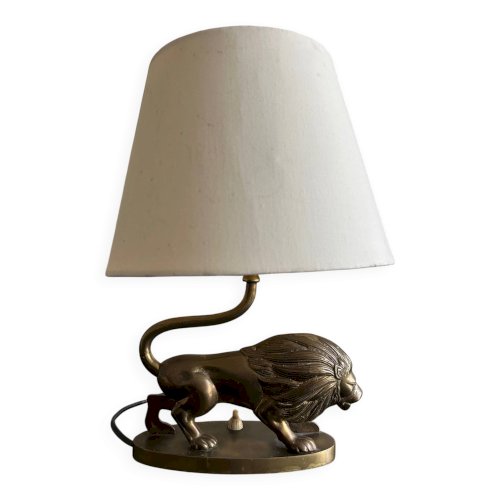 lampe en laiton vintage  Lion