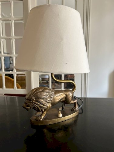 lampe en laiton vintage  Lion
