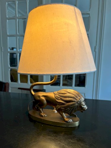 lampe en laiton vintage  Lion