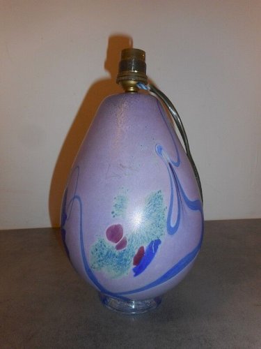 LAMPE EN PATE DE VERRE SIGNEE R. Pierini 1987