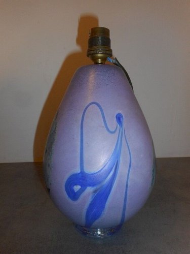 LAMPE EN PATE DE VERRE SIGNEE R. Pierini 1987