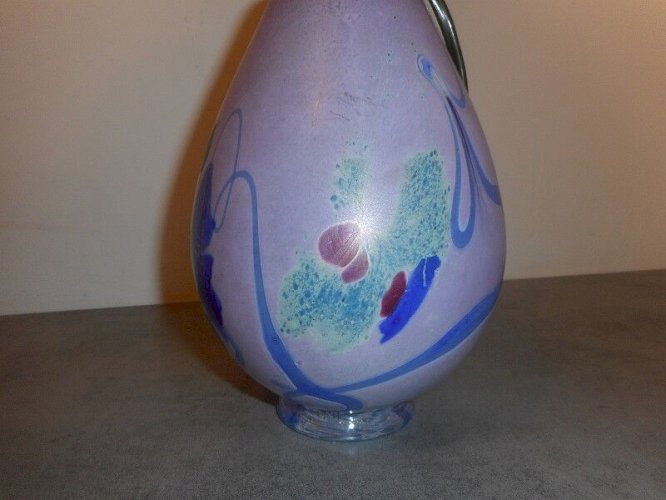 LAMPE EN PATE DE VERRE SIGNEE R. Pierini 1987
