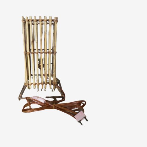 LAMPE EN ROTIN BAMBOU ANNEES 50 VINTAGE