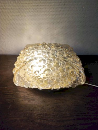 Lampe en verre bullé ambré lampe murale ou lampe à poser