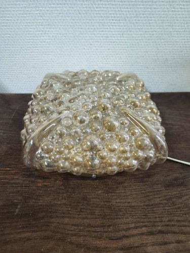 Lampe en verre bullé ambré lampe murale ou lampe à poser