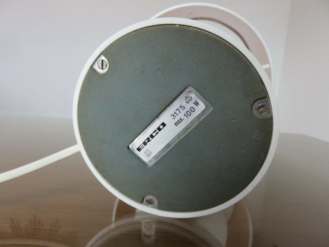 LAMPE  ERCO 3175  POLYCARBONATE ET LAITON GERMANY ANNEES 60 70