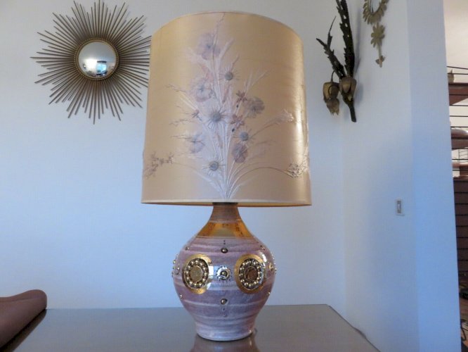 LAMPE GEORGES PELLETIER LA ROUE VALLAURIS SIGNEE.