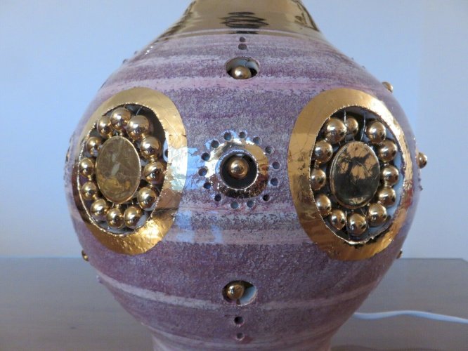 LAMPE GEORGES PELLETIER LA ROUE VALLAURIS SIGNEE.
