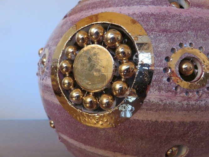 LAMPE GEORGES PELLETIER LA ROUE VALLAURIS SIGNEE.