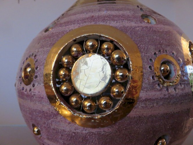 LAMPE GEORGES PELLETIER LA ROUE VALLAURIS SIGNEE.
