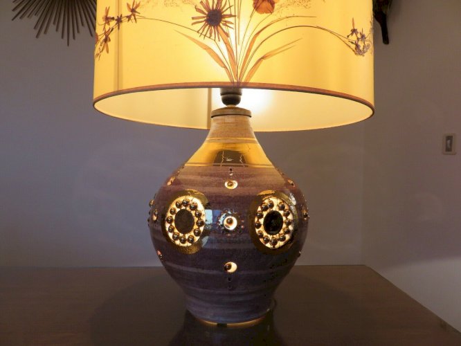 LAMPE GEORGES PELLETIER LA ROUE VALLAURIS SIGNEE.