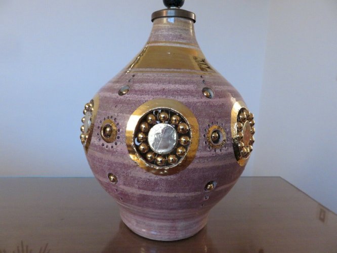 LAMPE GEORGES PELLETIER LA ROUE VALLAURIS SIGNEE.