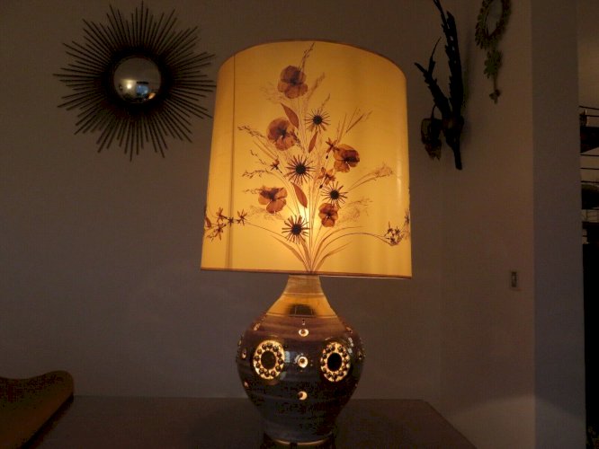 LAMPE GEORGES PELLETIER LA ROUE VALLAURIS SIGNEE.