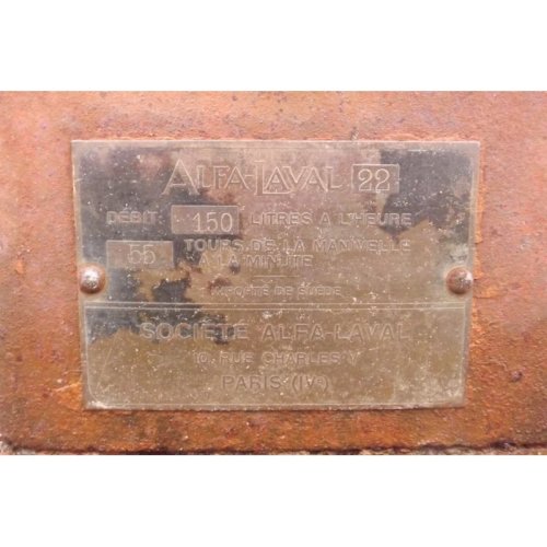 Lampe industrielle Alfa-laval fonte et verre