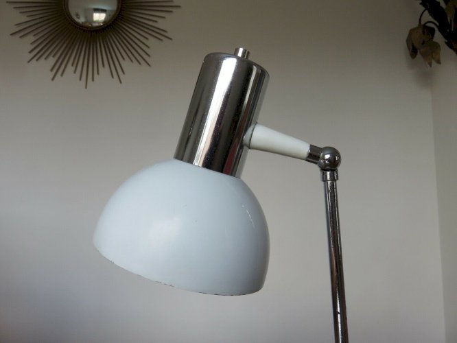 LAMPE ITALIENNE ARTICULEE METAL LAQUE ET METAL CHROME ANNEES 70 VINTAGE 