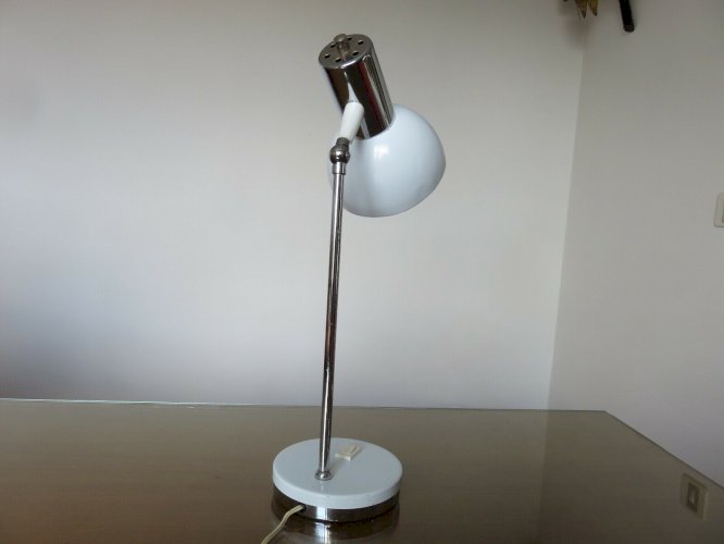 LAMPE ITALIENNE ARTICULEE METAL LAQUE ET METAL CHROME ANNEES 70 VINTAGE 