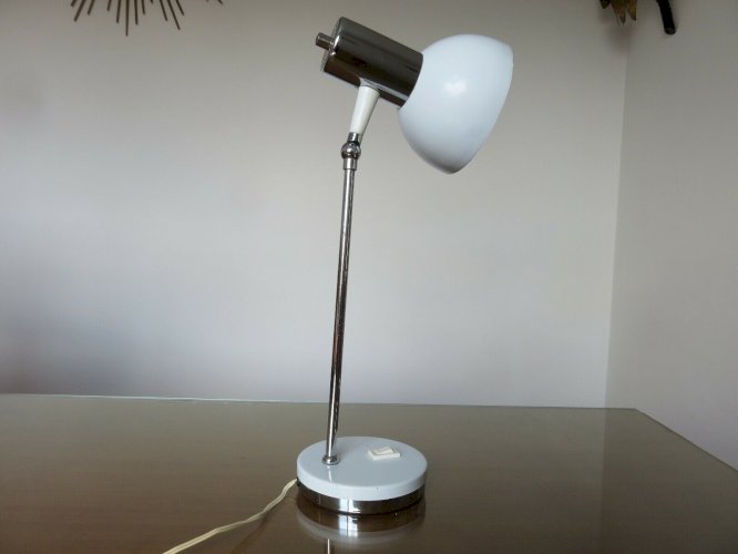 LAMPE ITALIENNE ARTICULEE METAL LAQUE ET METAL CHROME ANNEES 70 VINTAGE 