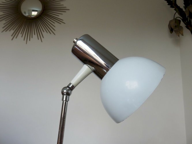 LAMPE ITALIENNE ARTICULEE METAL LAQUE ET METAL CHROME ANNEES 70 VINTAGE 